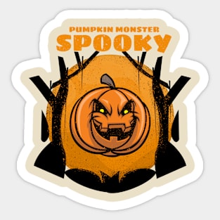 Pumpkin Monster Spooky / Halloween Sticker